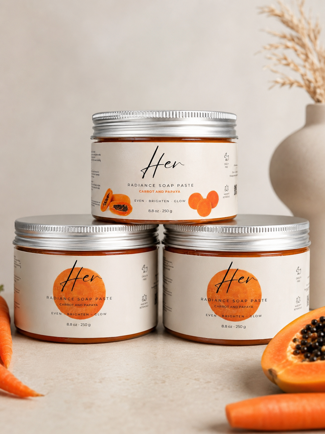 HER Radiance Carrot & Papaya Soap Paste